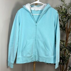Amazon Essentials hooded zip sweater in teal green girls size XXL